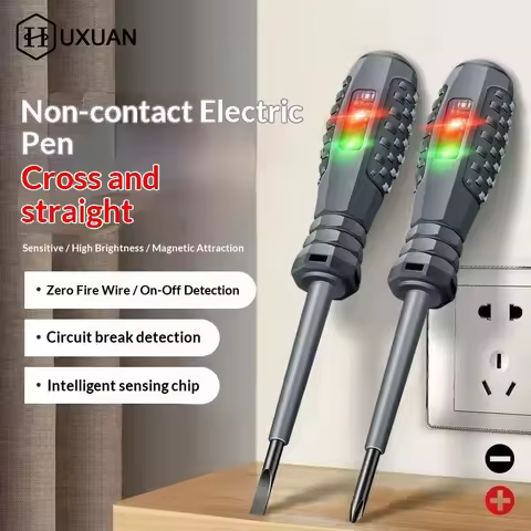 Durable 2-in-1 Electric Tester Screwdriver Set with Magnetic Properties for Skilled Electrical Work