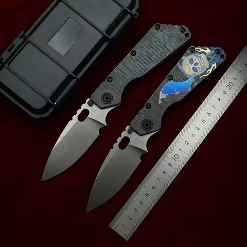 LEMIFSHE SMF Strider Titanium Handle Frame With Steel insert Copper Washer AUS10 Blade Camping Hunti