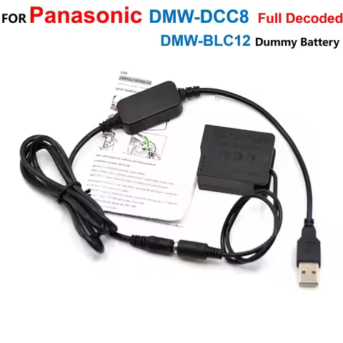 DMW-DCC8 BLC12 Full Decoded Fake Battery+Power Bank USB Cable For Panasonic G80 G81 G85 G5 G6 G7 GX8