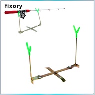 fixory 1 Piece Dual Fishing Rod Holder 360 Degree Rotation Stainless Steel Rod Stand