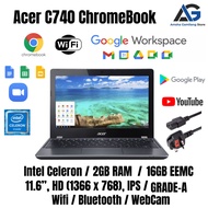 Acer C740 Chromebook - 2GB RAM - 16GB SSD - 11.6 Inch PLAYSTORE WEBCAM ONLINE CLASS WIFI