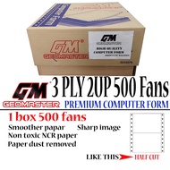 GEOMASTER COMPUTER FORM 3PLY2UP 500 Fans COMPUTER FORM