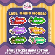 Custom Name Label Sticker - Mario Wonder (100pcs+) Name Sticker