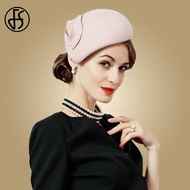 ดอกไม้สตรีชุด Fascinator หมวกสำหรับผู้หญิงผ้าขนสัตว์ Felt Derby Fedora ภาษาฝรั่งเศส Pillbox หมวกงานแ
