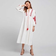 N Aa A In S I T O C K. A Z 1 0 7 Ethnic Style Women's Mid-Length Dress Autumn New Emb