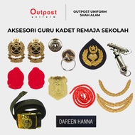 SET AKSESORI GURU KRS/ TKRS - LENCANA TOPI GURU KOLAR POKET LAPIK KOLAR BUNGA PADI LANYARD WISEL