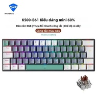 Machenike K500-B61 Mini Bàn phím cơ khí 60% abnt2 bố trí RGB đèn nền hot-swappable NKRO có dây chơi
