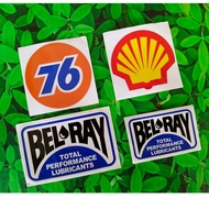 Sticker Motor Car Union 76/Shell/Bel Ray Engine Oil HP Latex Print
