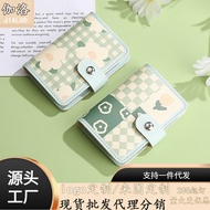 beg duit wanita dompet perempuan beg duit High-value Fashion Green Cartoon Card Holder Female Large-