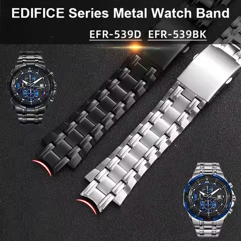 For Casio 5345 Men's 316L Stainless Steel Watch band For EDIFICE Series EFR-539D/539BK Metal Watch S