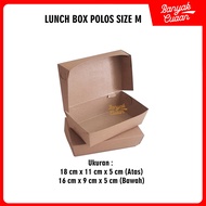 Lunch Box Size M Polos (ISI 20pcs) PE Laminated Brown Kraft Paper Food Grade Size M