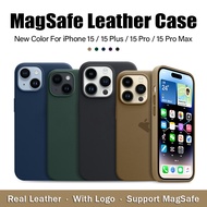 CrashStar With Logo MagSafe Leather Phone Case For iPhone 15 Pro Max 14 Pro Max 13 Pro Max 13 Mini 14 Plus 12 Pro Max 15 Plus Wireless Charging Hard Shockproof Phone Casing With Velvet Inside Anti-fall Phone Cover Hot Sale