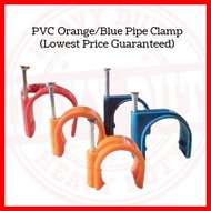 ☸ ♧ ∈ ♣ PVC Orange/Blue Pipe Clamp