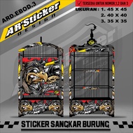 Stiker Dekal Sangkar Burung Kotak - Sticker Decal Kandang Burung Ebod Kotak Bnr Kosan Eagle AR-03