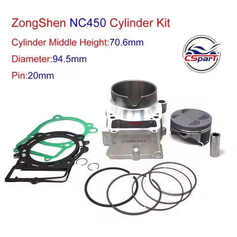 94.5mm 4 Valve 450 450CC Cylinder Gasket Piston Ring Kit Zongshen NC450 ZS194MQ KAYO T6 BSE J5 xmoto