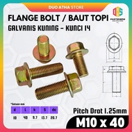 Flange Bolt M10x40 / Flange Bolt M10x40 / M10x40 Galvanized Yellow Cap Bolt Key 14