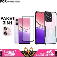 3IN1 Shockproof Case OPPO A5 PRO 5G A5I PRO Bonus Tempered Glass Blue + Camera Lens