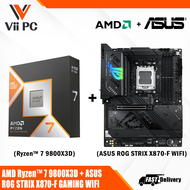 ASUS ROG STRIX X870-F GAMING WIFI AM5 ATX Motherboard + AMD Ryzen™ 7 9800X3D TRAY Desktop Processor 