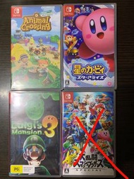 Switch games 動森 明星大亂鬥 星之卡比 鬼屋