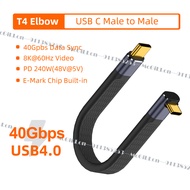 【Lowest Prices Online】 U-Shape Elbow USB 4.0 40Gbps Data Cable PD 240W 5A Fast Charging USB C to Typ