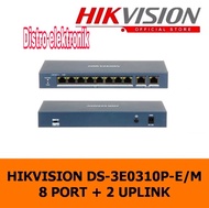 HIKVISION POE DS-3E0310P-E/M SWITCH HUB POE 8 PORT + 2 UPLINK