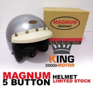 MAGNUM 5 BUTTON HELMET (GREY)