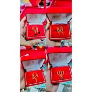 Anti-rust gold plated coin91 gem earrings