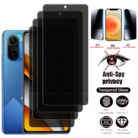 4Pcs For Poco F3 Glass Xiaomi Poco F3 F 3 Tempered Glass 9H HD Protective Privacy Anti-Spy Cover Scr