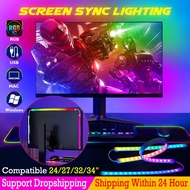 RGB IC Screen Sync LED Strip, 27 Inch Monitor Backlight, Real-Time Color Matching. Music & Flow Effe