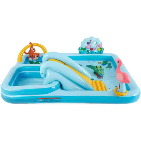 Fast shipping 96 x 78 x 28 Inflatable Jungle Adventure Play Center Kids Water Slide Spray Pool Outdo