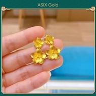 ASIX GOLD Bông Tai Hoa Đôi Hoa Đào Mạ Vàng 24K 18K Không Xỉn Màu Không Bong Tróc Không Dị Ứng Thời T