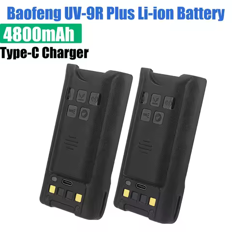 Baofeng UV 9R Plus Walkie Talkie Li-ion Battery 4800mAh High Capacity Type-C Charging BL-9 For UV 9R