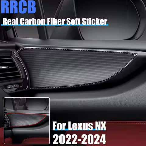 Real Carbon Fiber Car Accessories Door Handle Frame Trim Cover Soft Sticker For Lexus NX260 NX350H N