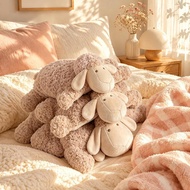 Ready Stock Lying Sheep Pillow Creative Small Wool Plush Doll Sheep Doll Backrest Pillow Bed Sleepin