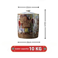 rice dispenser 50kg ceramic jar with cover rice storage container 10kg/25kg porcelain rice keeper