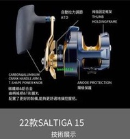 DAIA達億瓦 SALTIGA 15H-SJ 22新款賽爾迪加船釣輪慢搖輪鐵板輪
