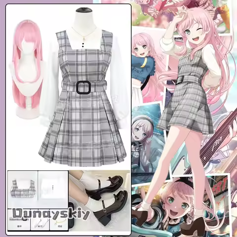 Anon Chihaya Cosplay Costume Summer Plaid Checked Lolita Sundress Anime BanG Dream It's MyGO Role-pl