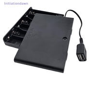 [Initiationdawn] 1Pcs USB Mini Power Supply Battery Box With Cover And Switch 6 X AA USB Battery Box