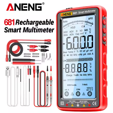 ANENG 681 Rechargable Digital Professional Multimeter Non-contact Voltage Tester AC/DC Voltage Meter