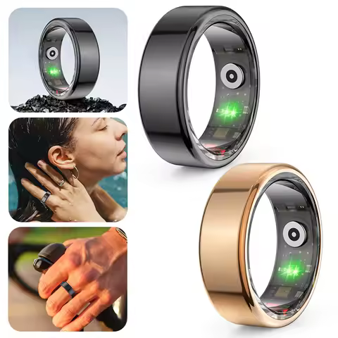 R02 Smart Ring Health Tracker 5.0 Bluetooth-Compatible Fitness Tracker Ring IP68 & 5ATM Waterproof W