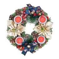LILIN GANTUNGAN Advent Wreath Decoration 4 Candles 27cm Pine Hanging Christmas Wreath