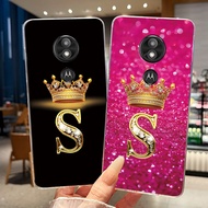 Casing For Motorola Moto E5 Play E5 Plus Case Fashion Crown Initial Letter Clear Soft TPU Jelly Bump