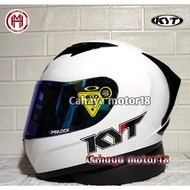 KYT R10 WHITE HELMET HANDSOME PACKAGE WITH 3D SPOILER | FULL FACE
