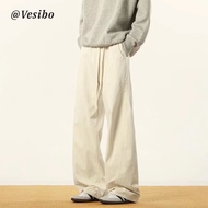 Corduroy Machete Quần Nam Thu Đông Maill Retro Dày Rời Thẳng Cây Lau Nhà Quần Thường Ngày