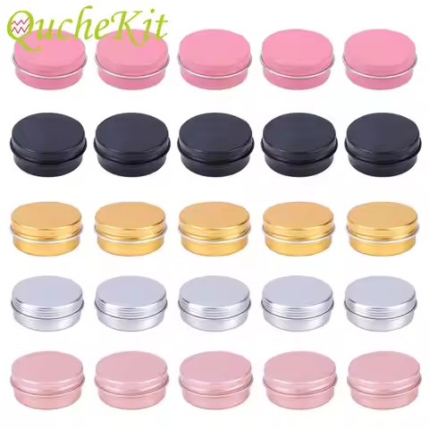 30pcs 5/10/15/20/30/50g Rosegold Round Empty Silver Aluminum Tin Spice Candle Jars Cosmetic Lip Balm