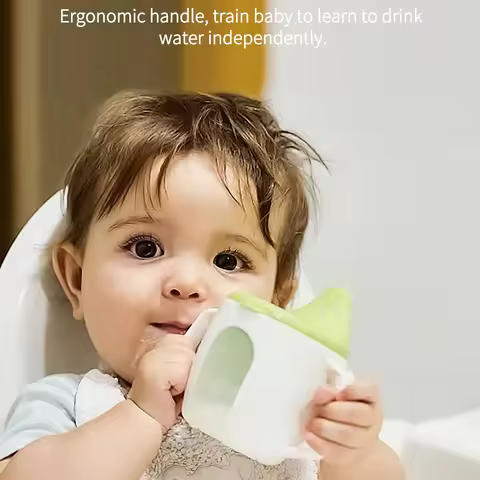 1 Pc Simple Spout Cup with Handles and Measurement Marks - Learning Cup for Babies & Kids
