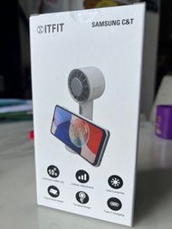Samsung handheld fan with holder 手提風扇 消暑降溫禮物