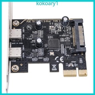 KOKO PCIE USB3 2 GEN1 PCIE to 2 Port Type C Expansion Card PCIE USB Add in Card Internal USB Convert