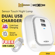 MOXOM Adapter Charger USB Adapter Plug 2.4A MDKH64 USB Plug UK Plug USB Port Charger 2 Port Dual USB