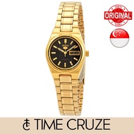 [Time Cruze] Seiko 5 SYM602  Automatic Gold Tone Stainless Steel Black Dial Women Watch SYM602K1 SYM602K